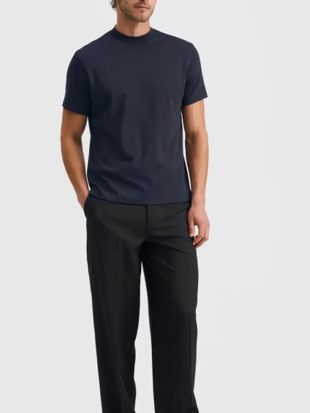 Son of a Tailor Cotton Hi-Neck T-Shirt Size 3 / US Small Deep Blue